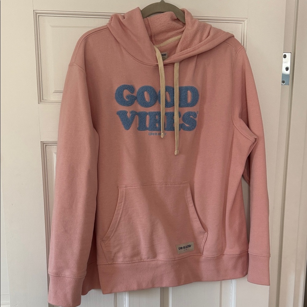 Life Is Good pink hoodie size L